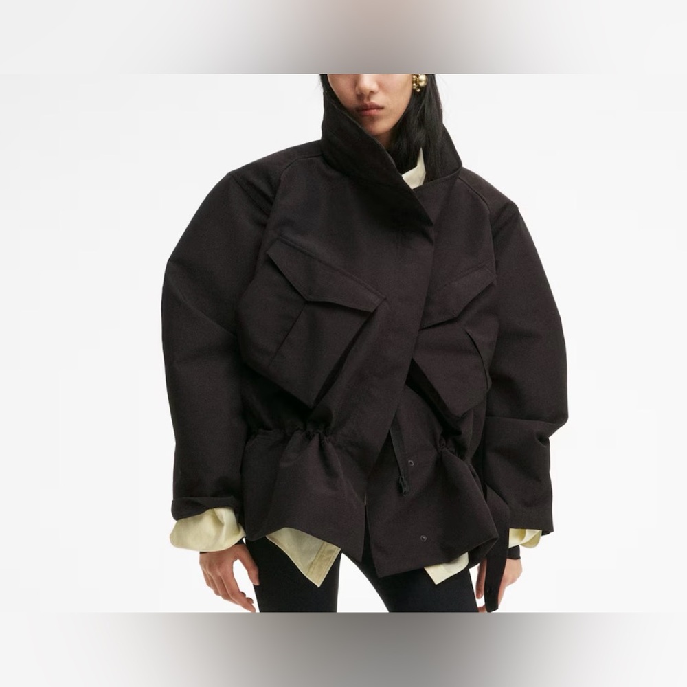 Hm studio collection hooded peplum jacket NO OFFERS